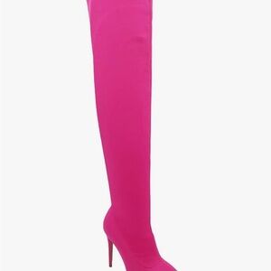 Hot pink tall high heel boots Size 5.5